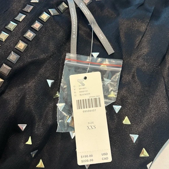 Anthropologie Black Sleeveless Embellished Mini Dress - Picture 11 of 13